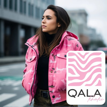 Pink padded bomber jacket